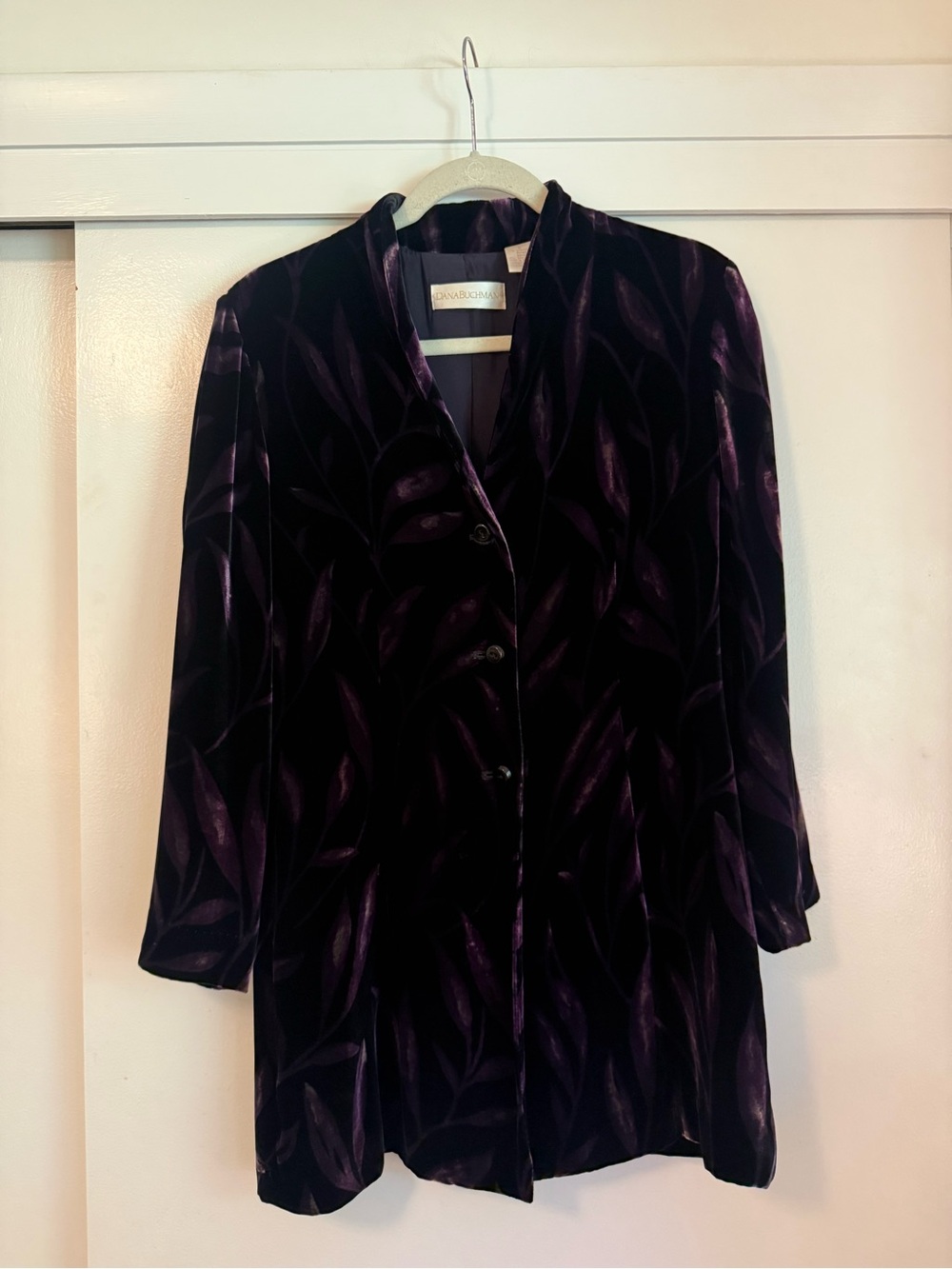 Vintage Dana Buchman Velvet Silk Purple Women's Jacket - Small
